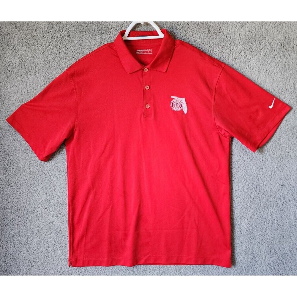Nike Golf Florida American Legion‎ Player's Paradise Red Polo Shirt Size Large